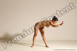 Nude Gymnastic poses Woman White Moving poses Slim medium blond Dynamic poses Pinup